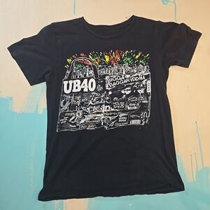 Vintage UB40 Bigga Baggariddim Black Short Sleeve Tee Band Tee‎ S Reggae Concert